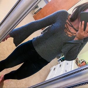 Grey bell sleeve sweater